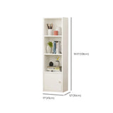 Simple Rectangular White Closed Wood Narrow Bookcase Image - 62
