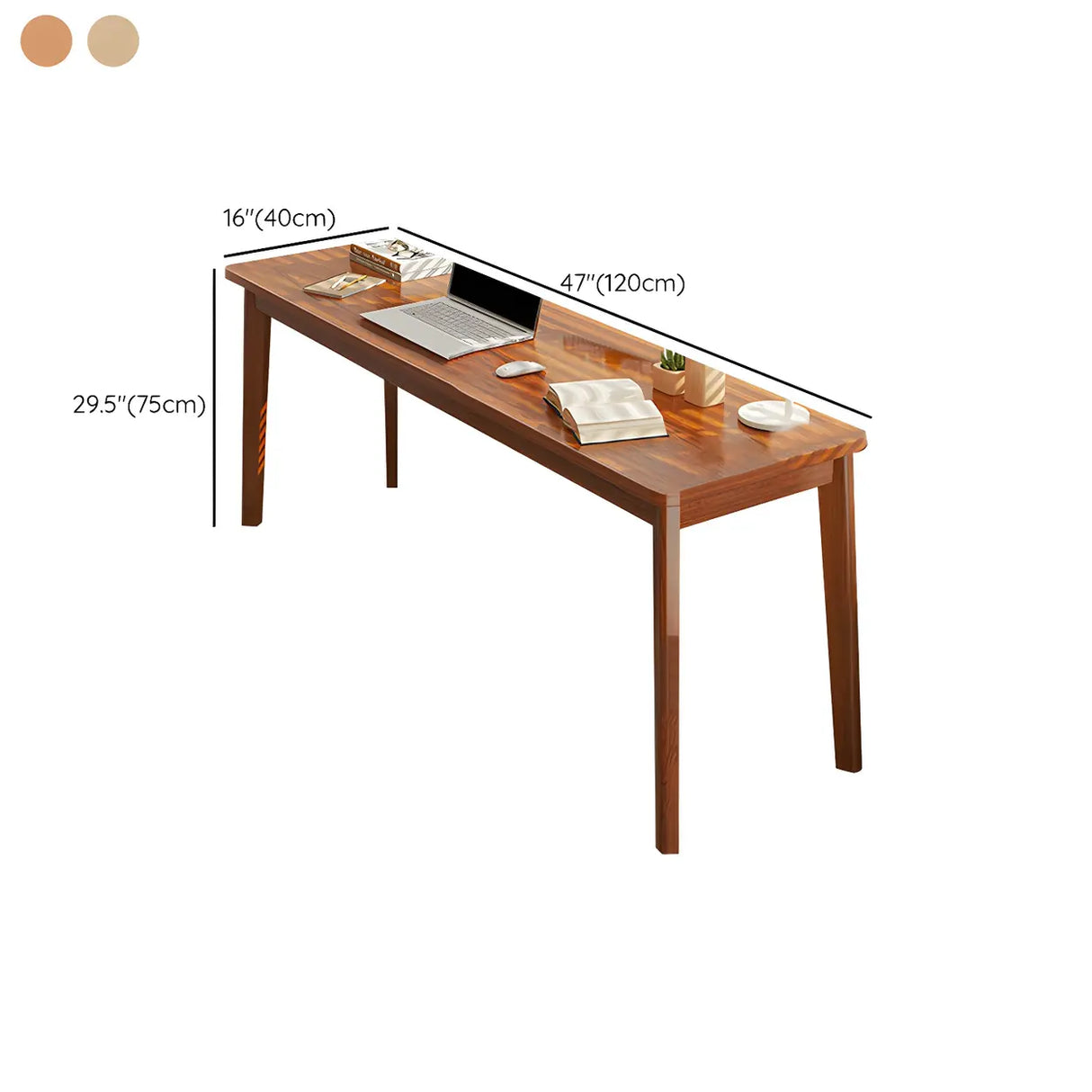 Simple Rectangular Wooden Long Double Writing Desk 