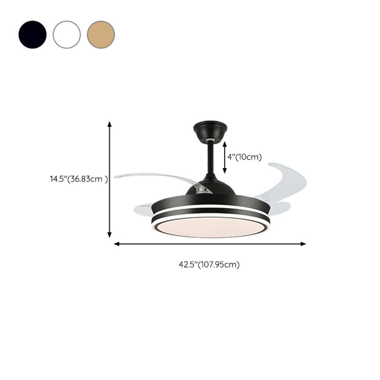 Simple Remote Dimming Chandelier Fan with Light 