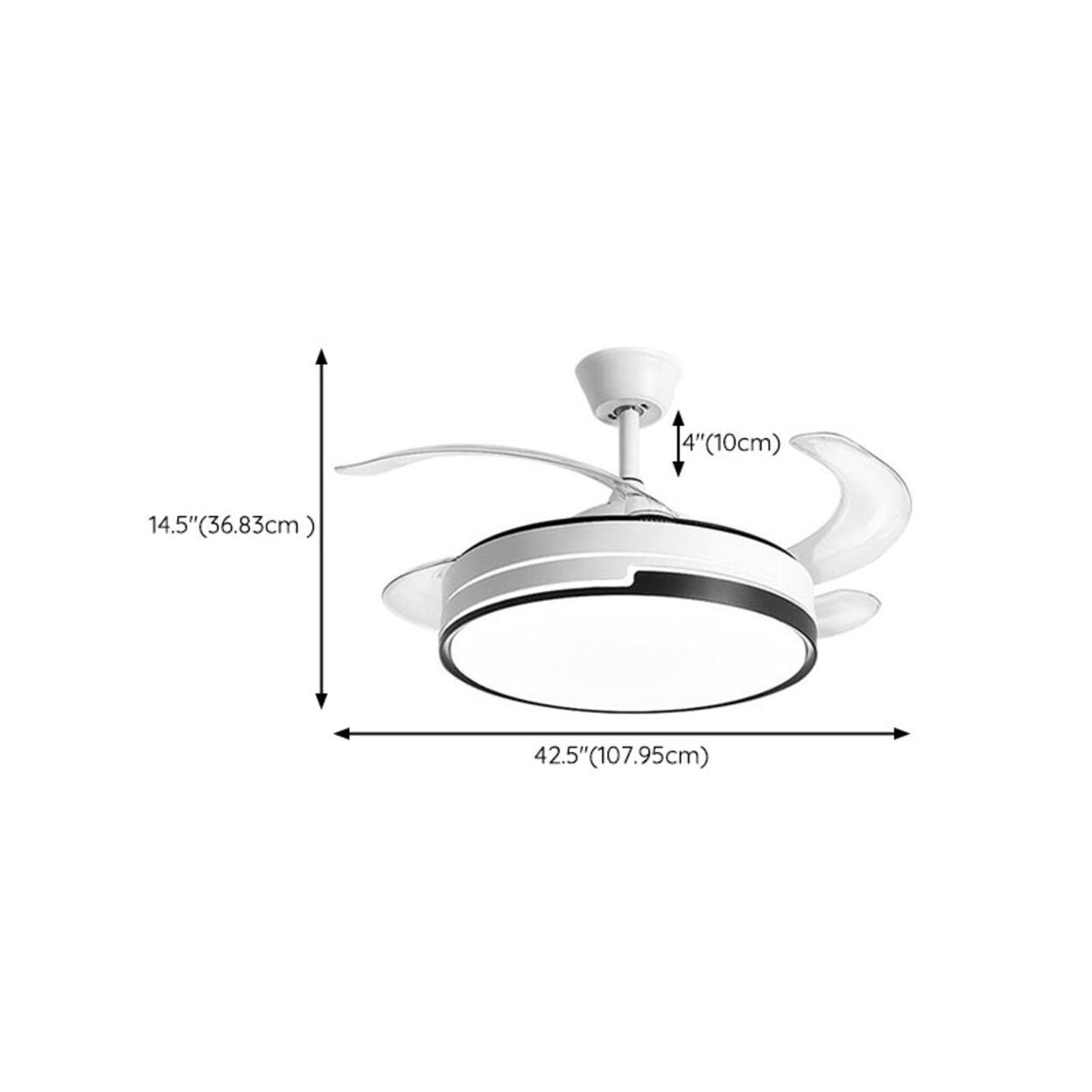 Simple Remote Dimming Chandelier Fan with Light Image - 16
