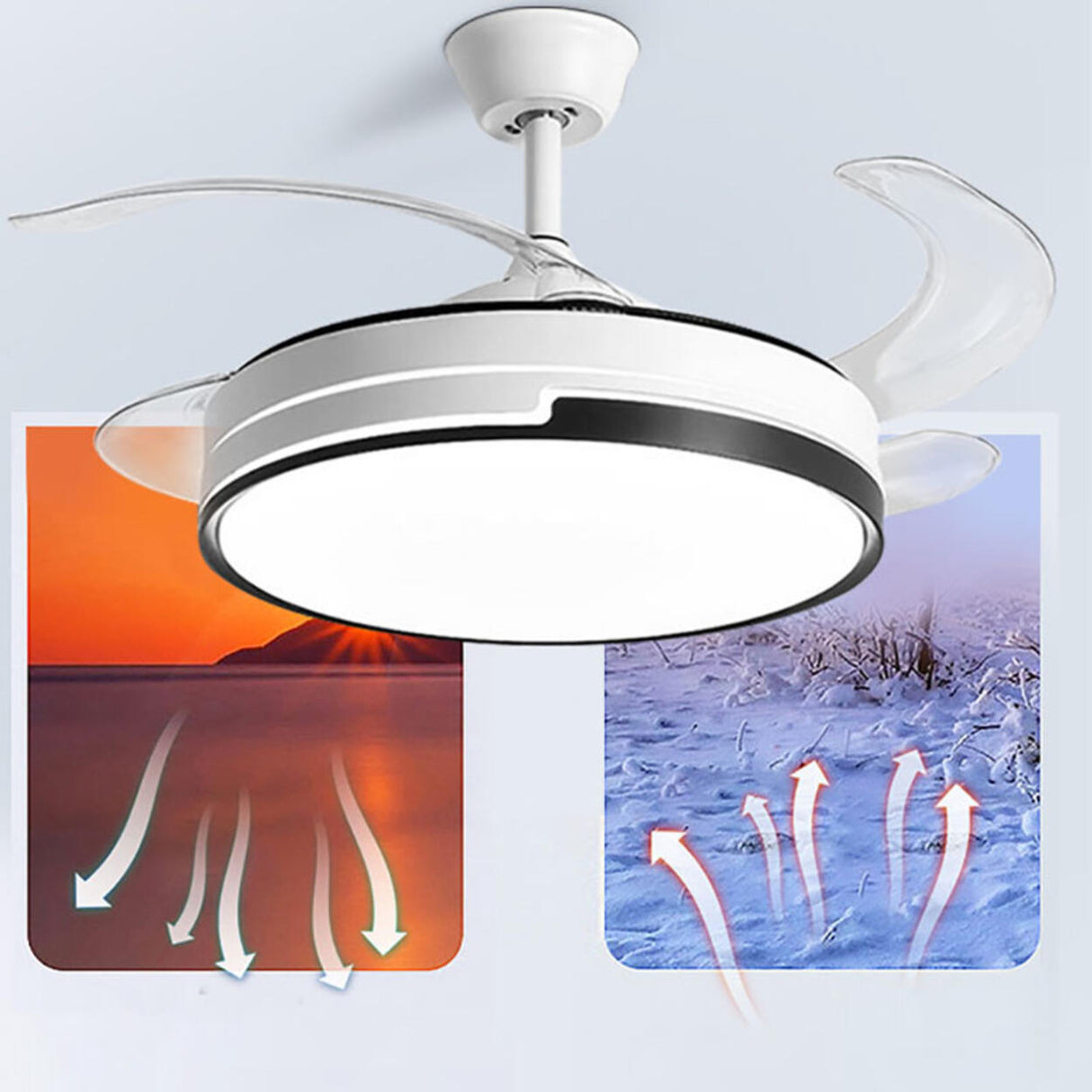 Simple Remote Dimming Chandelier Fan with Light Image - 4