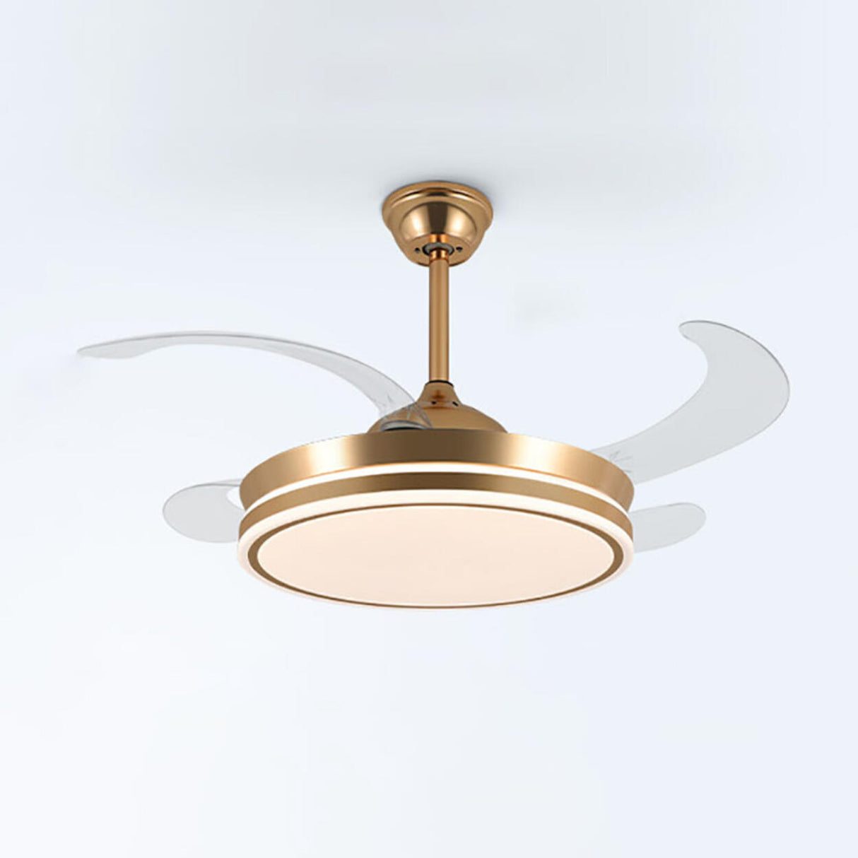 Simple Remote Dimming Chandelier Fan with Light Image - 6