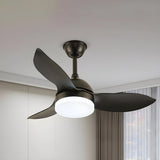 Simple Remote Wood 3 Blade Modern Ceiling Fan Light Image - 10