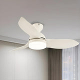 Simple Remote Wood 3 Blade Modern Ceiling Fan Light Image - 12