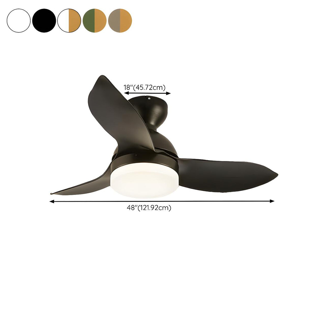 Simple Remote Wood 3 Blade Modern Ceiling Fan Light Image - 22