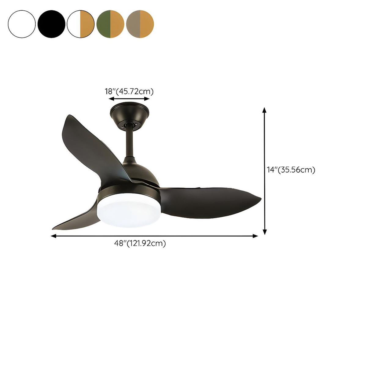 Simple Remote Wood 3 Blade Modern Ceiling Fan Light Image - 23