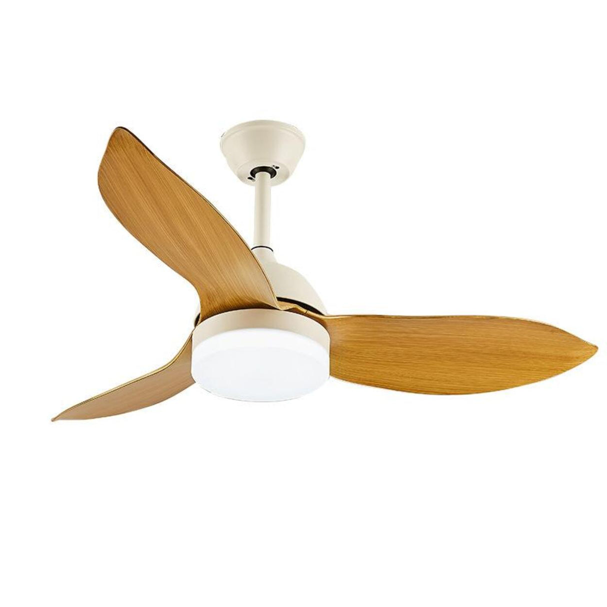 Simple Remote Wood 3 Blade Modern Ceiling Fan Light Image - 5
