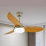 Simple Remote Wood 3 Blade Modern Ceiling Fan Light Image - 6