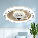Simple Round Clear Blade Ceiling Fan with LED Light Image - 1