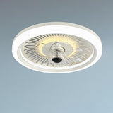 Simple Round Clear Blade Ceiling Fan with LED Light Image - 11