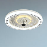 Simple Round Clear Blade Ceiling Fan with LED Light Image - 12