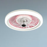 Simple Round Clear Blade Ceiling Fan with LED Light Image - 13