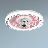 Simple Round Clear Blade Ceiling Fan with LED Light Image - 14