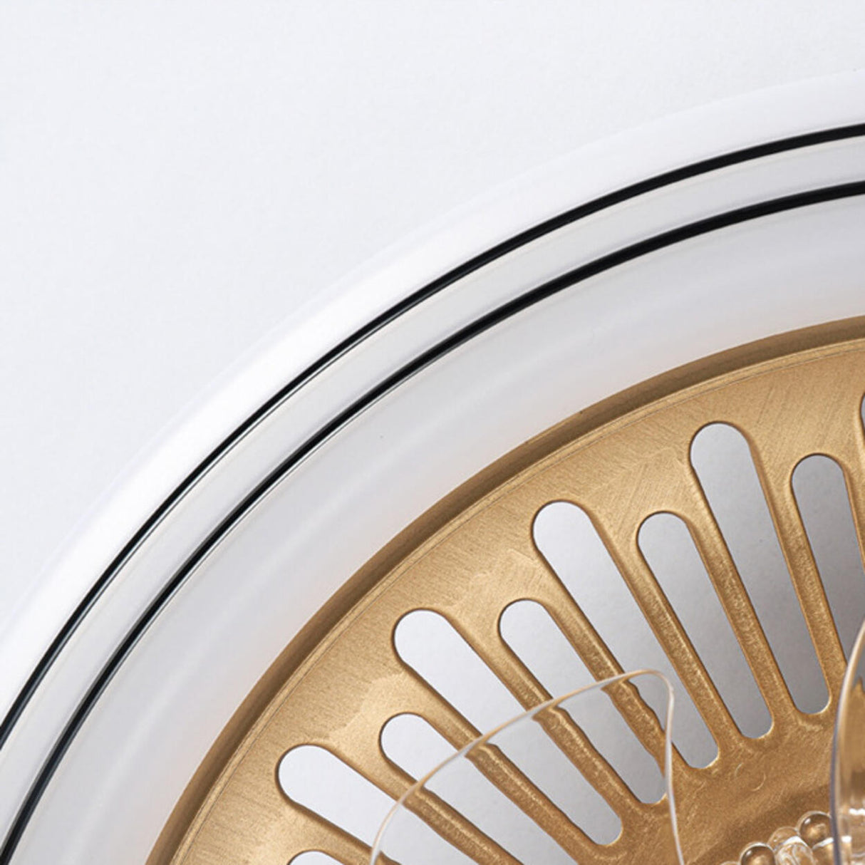 Simple Round Clear Blade Ceiling Fan with LED Light Image - 17