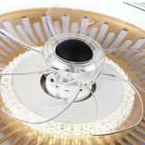 Simple Round Clear Blade Ceiling Fan with LED Light Image - 18