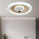 Simple Round Clear Blade Ceiling Fan with LED Light Image - 20