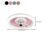 Simple Round Clear Blade Ceiling Fan with LED Light #size