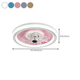 Simple Round Clear Blade Ceiling Fan with LED Light Image - 22
