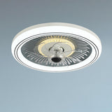 Simple Round Clear Blade Ceiling Fan with LED Light Image - 3