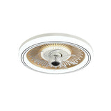 Simple Round Clear Blade Ceiling Fan with LED Light Image - 9