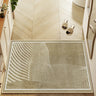 Simple Round Cotton Blend White Oval Pattern Area Rug Image - 3
