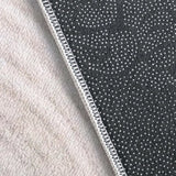 Simple Round Cotton Blend White Oval Pattern Area Rug Image - 6