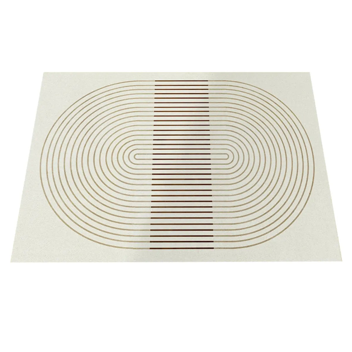 Simple Round Cotton Blend White Oval Pattern Area Rug Image - 8