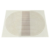 Simple Round Cotton Blend White Oval Pattern Area Rug Image - 8