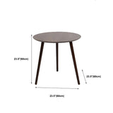 Simple Round Espresso Wood Brown Three Legs End Table Image - 15