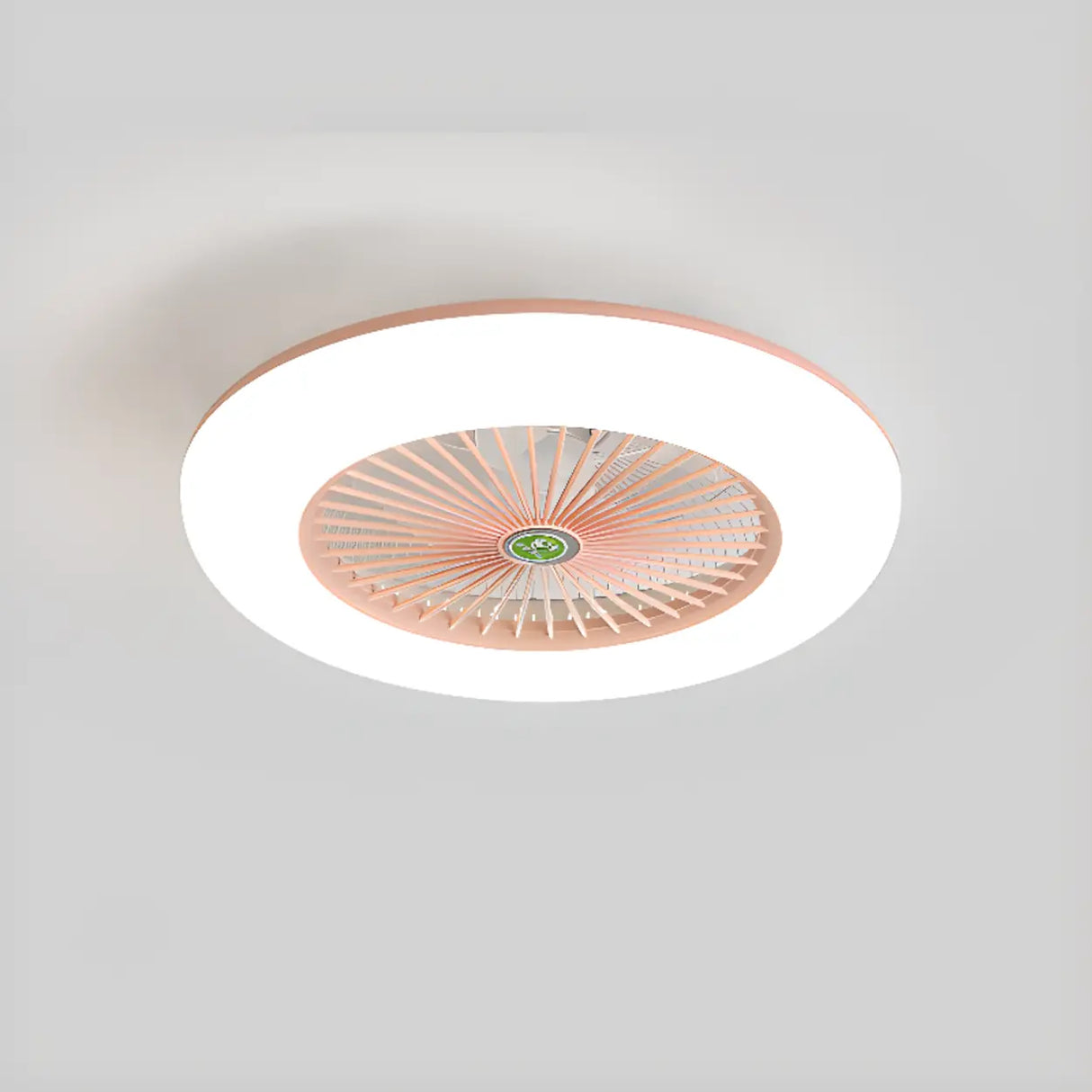 Simple Round Flush Mount Ceiling Fan with LED Light Image - 12