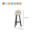 Simple Round Leather Bar Stool with Back and Foot Platform #size