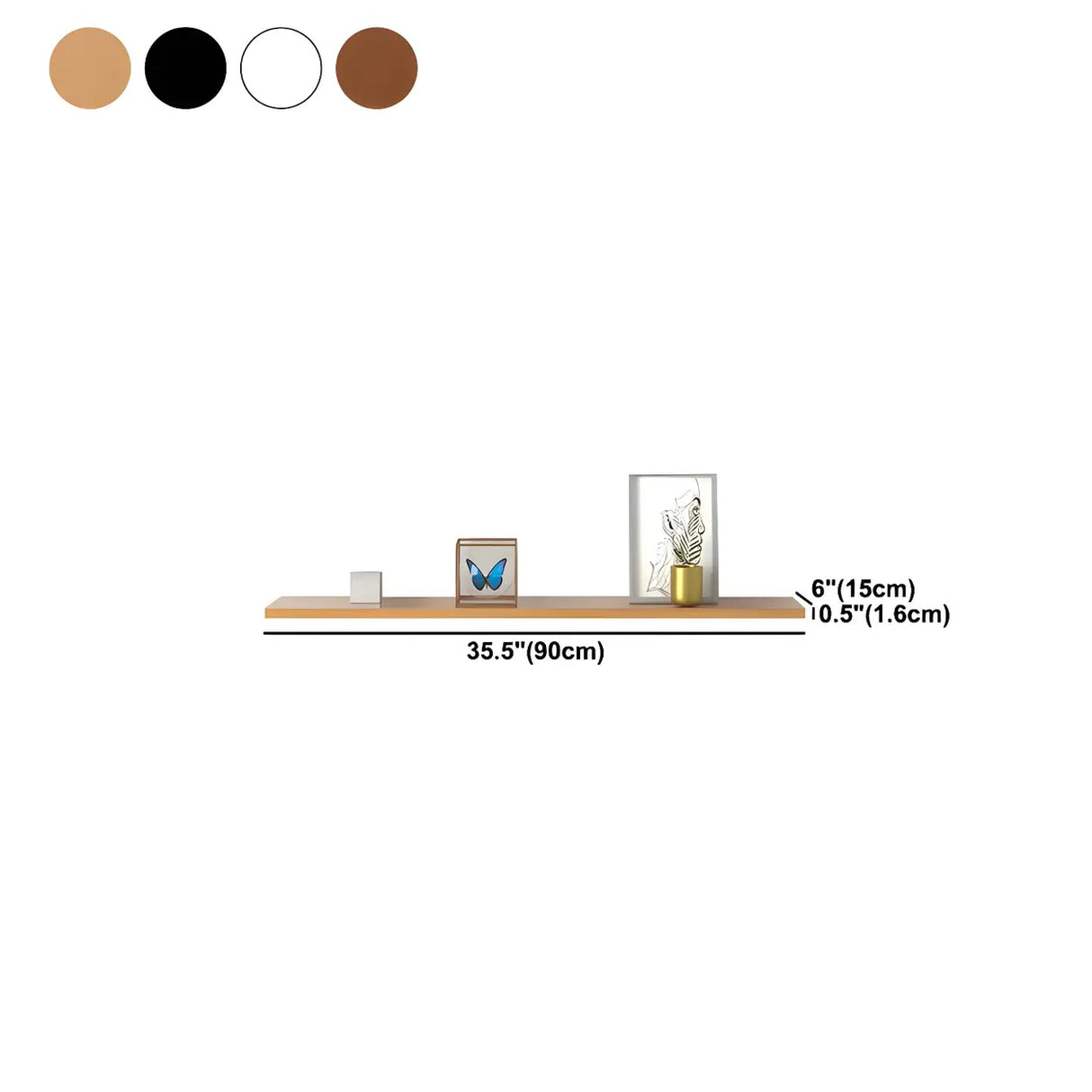 Simple Scandinavian Floating Shelf Wooden Bookshelf Image - 34