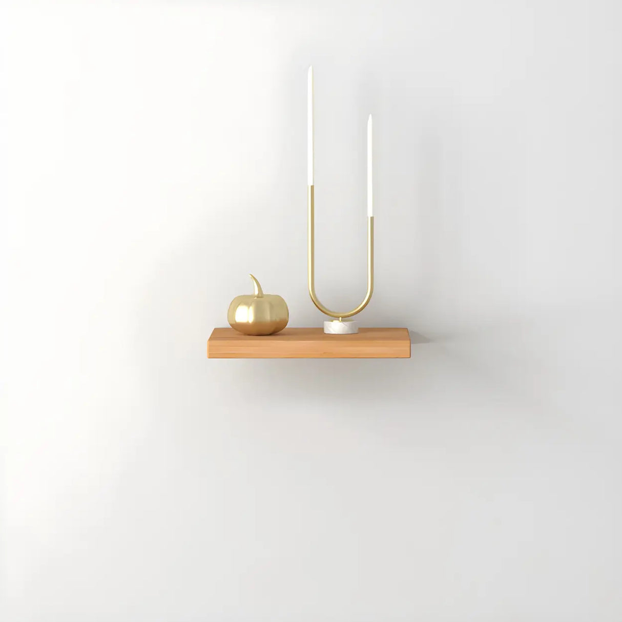 Simple Scandinavian Floating Shelf Wooden Bookshelf Image - 20