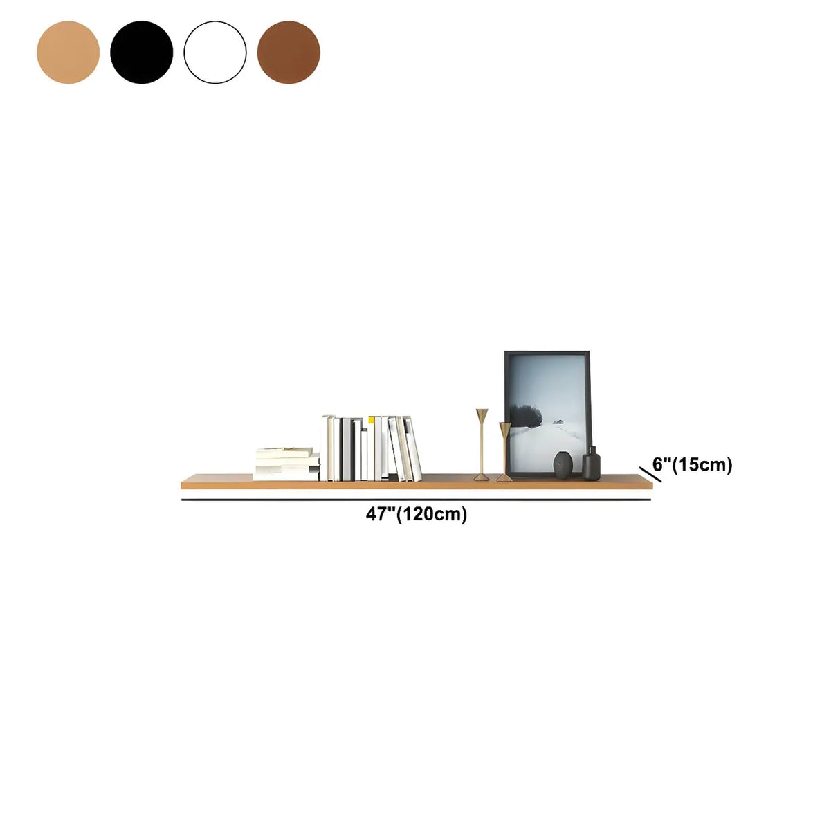 Simple Scandinavian Floating Shelf Wooden Bookshelf Image - 35
