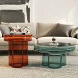Simple Scratch Resistant Glass Round Coffee Table Image - 5