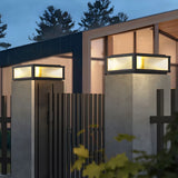 Simple Solar Square Metal Outdoor LED Pillar Light Image - 13