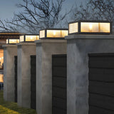 Simple Solar Square Metal Outdoor LED Pillar Light Image - 15