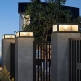 Simple Solar Square Metal Outdoor LED Pillar Light Image - 17
