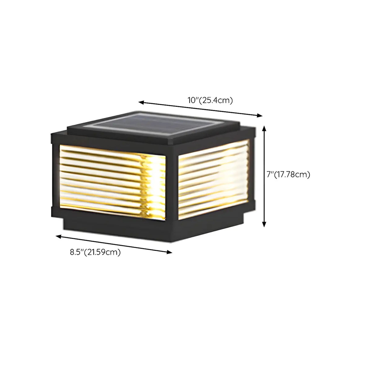 Simple Solar Square Metal Outdoor LED Pillar Light Image - 19