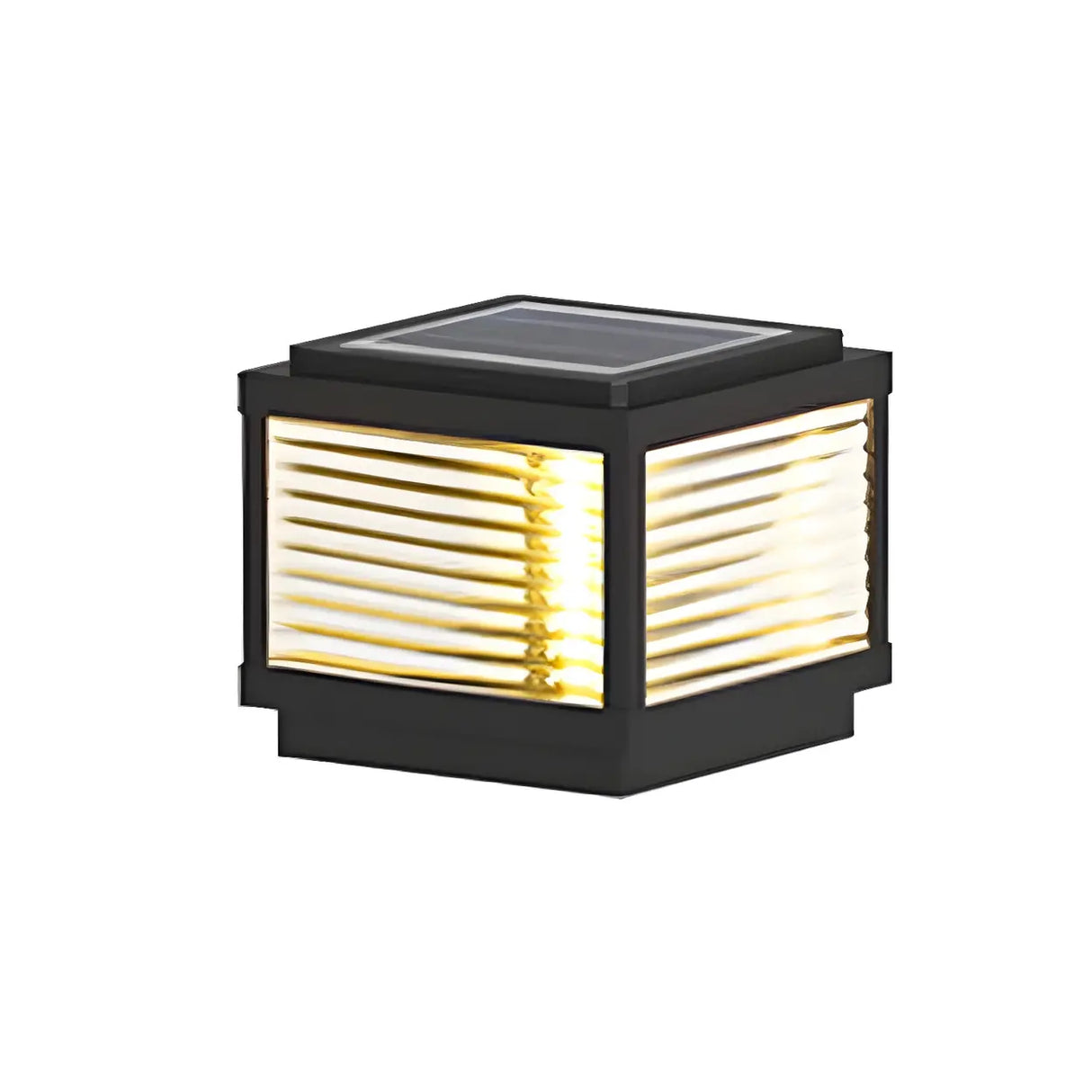 Simple Solar Square Metal Outdoor LED Pillar Light Image - 2