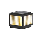 Simple Solar Square Metal Outdoor LED Pillar Light Image - 2