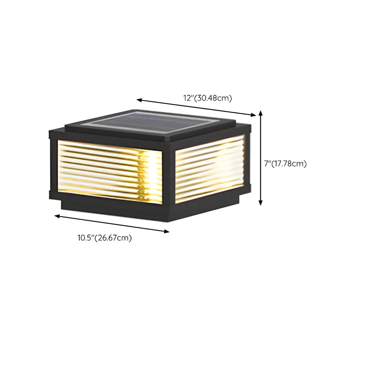 Simple Solar Square Metal Outdoor LED Pillar Light Image - 20