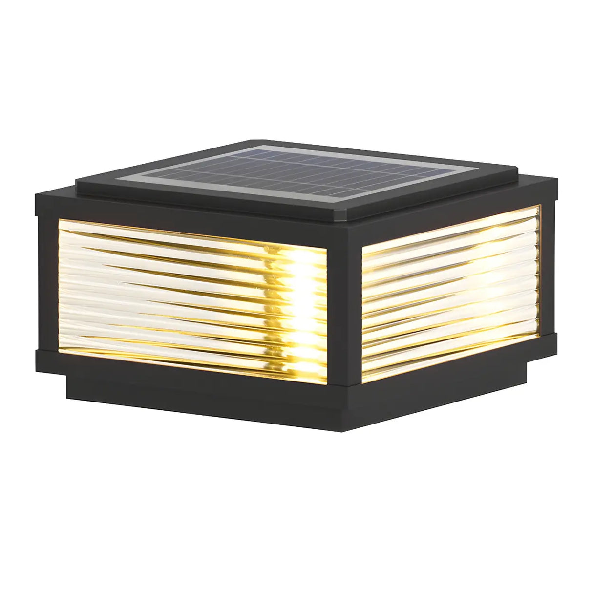 Simple Solar Square Metal Outdoor LED Pillar Light Image - 7
