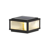 Simple Solar Square Metal Outdoor LED Pillar Light Image - 8