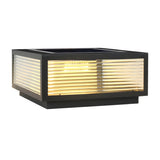 Simple Square Glass Solar Outdoor LED Post Table Lamp Image - 5