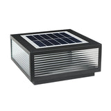 Simple Square Glass Solar Outdoor LED Post Table Lamp Image - 7