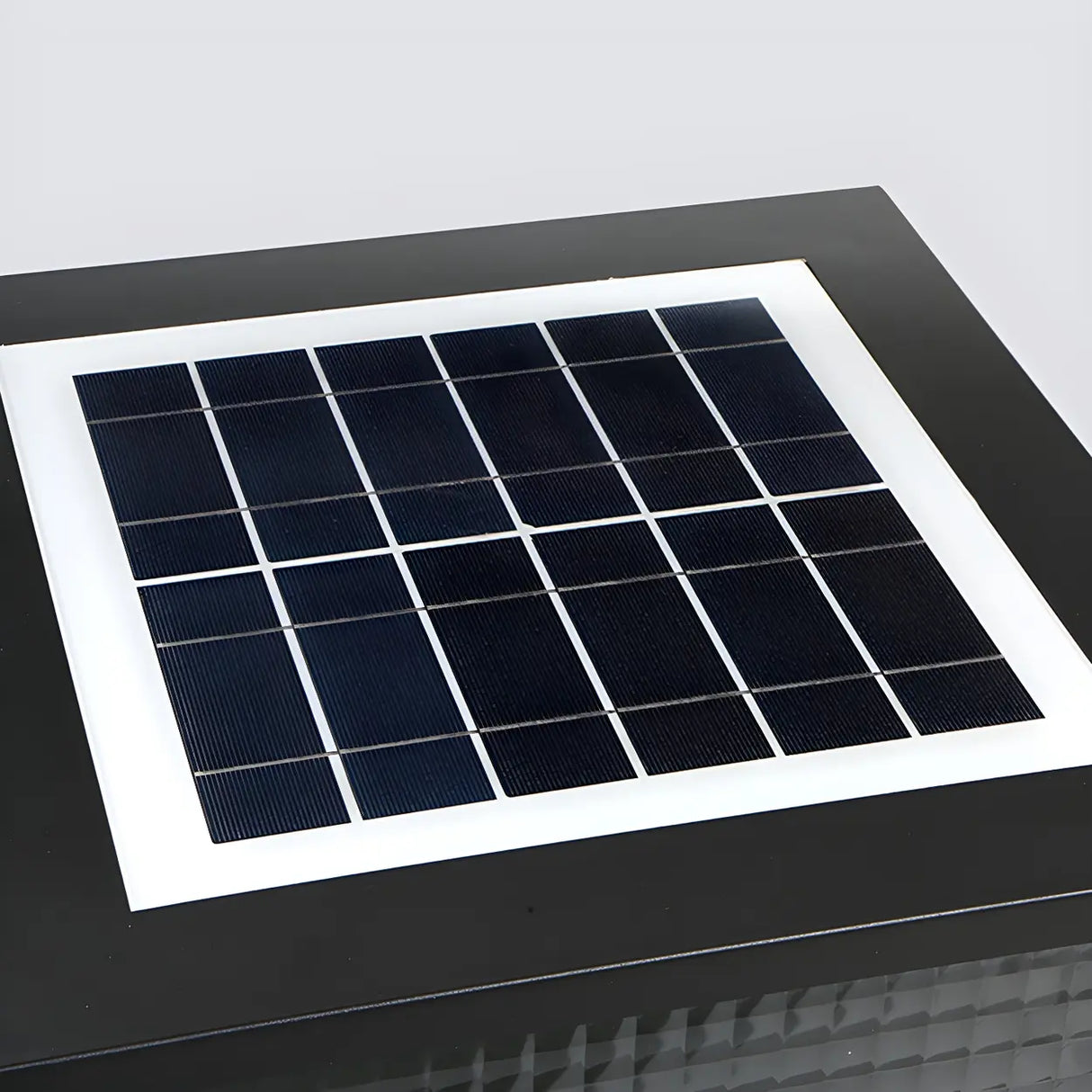 Simple Square Glass Solar Outdoor LED Post Table Lamp Image - 8