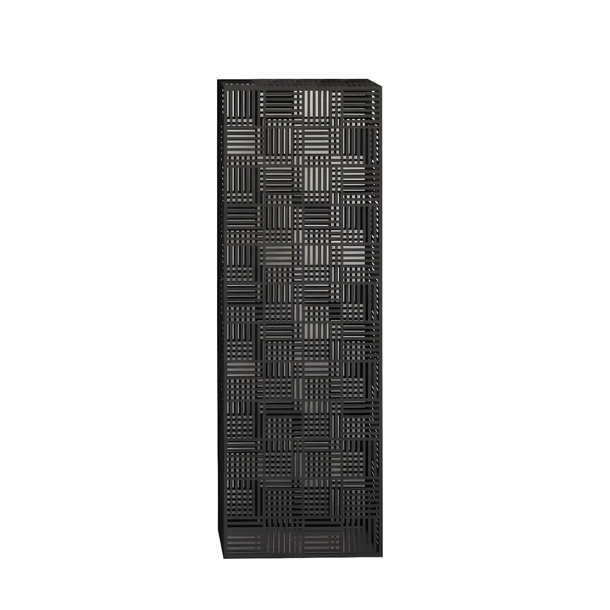 Simple Square Metal Frame Black Display Plant Table Image - 3