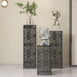 Simple Square Metal Frame Black Display Plant Table Image - 6