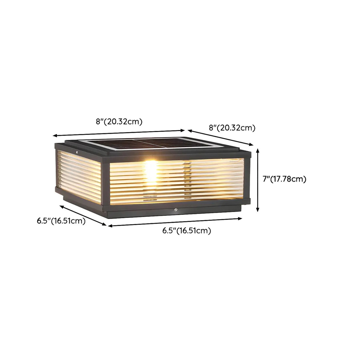 Simple Square Metal Outdoor Pool Column Caps Light 